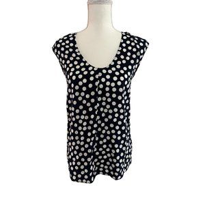 J CREW Navy White Polka Dot Tank Top Size 0